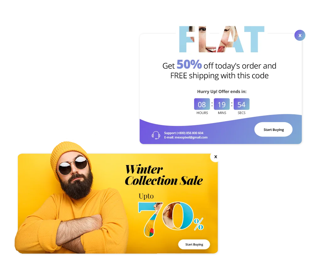Exit & Scroll Popups