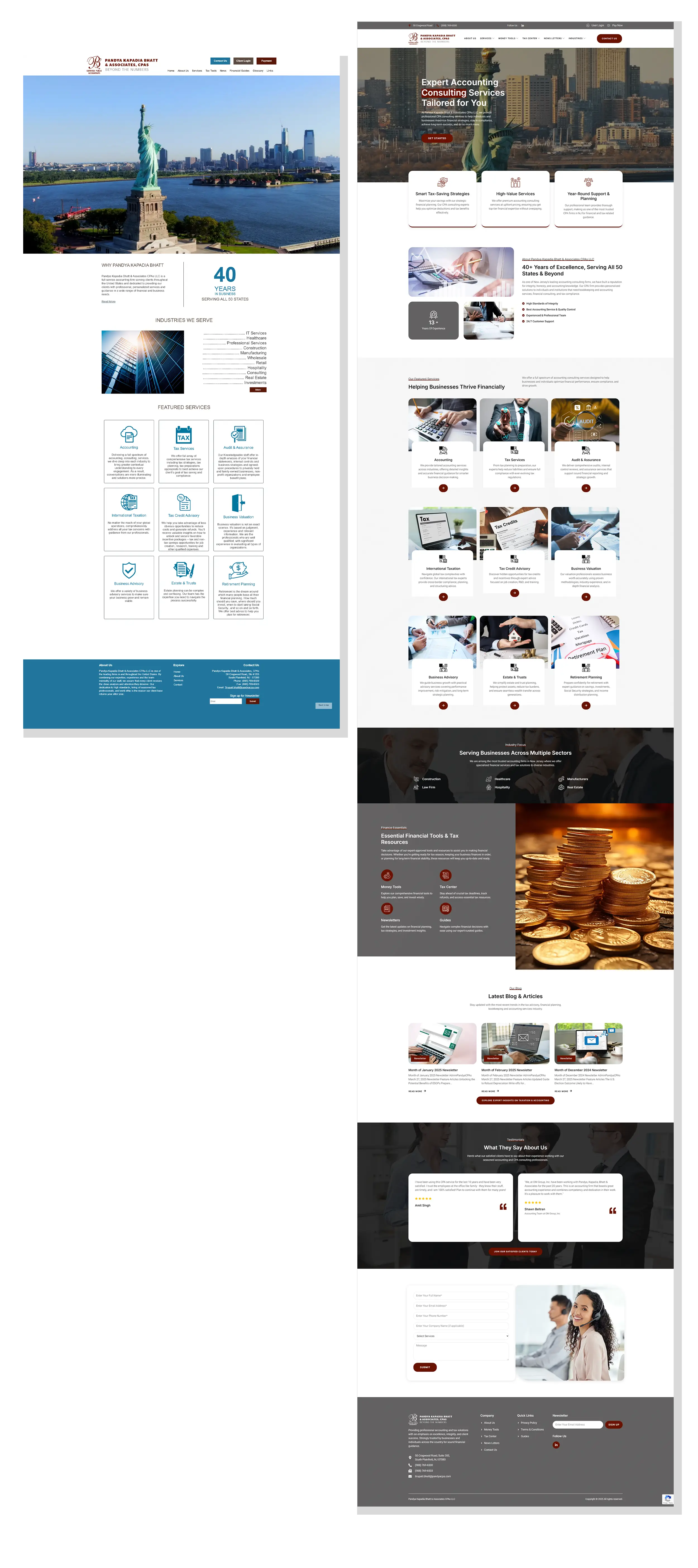 Pandya Kapadia Bhatt website redesign before and after by vdm