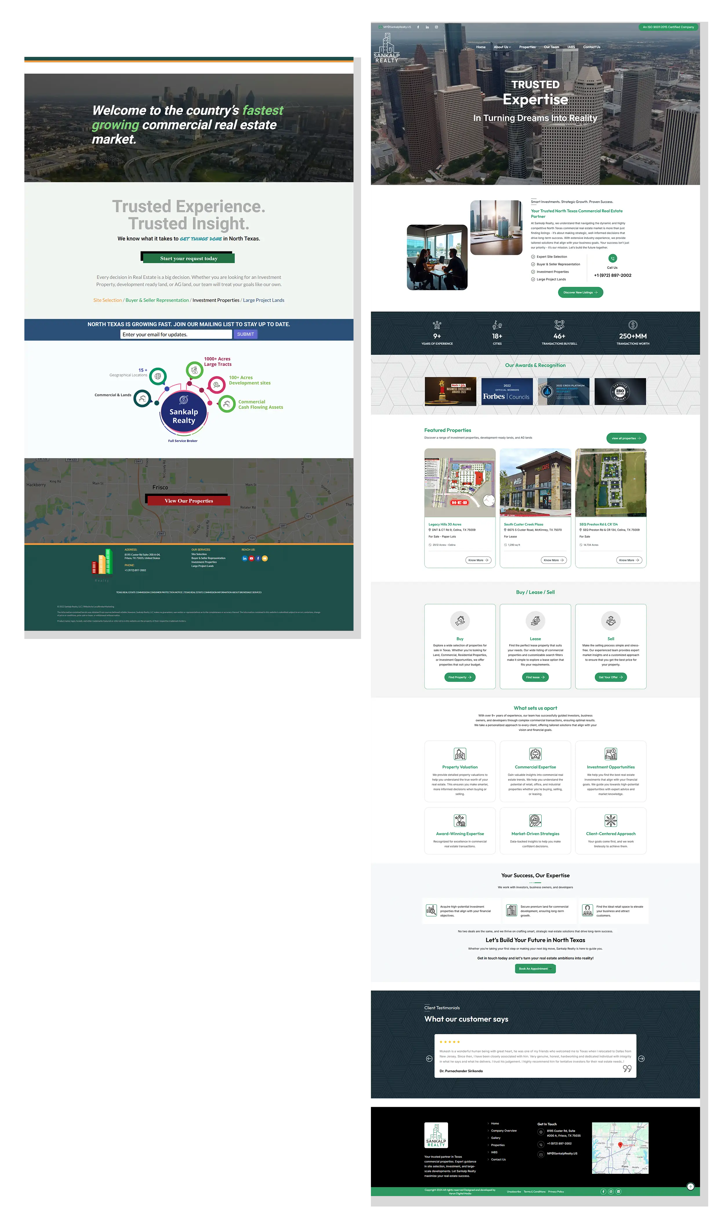 Sankalp Realty website redesign before and after by vdm