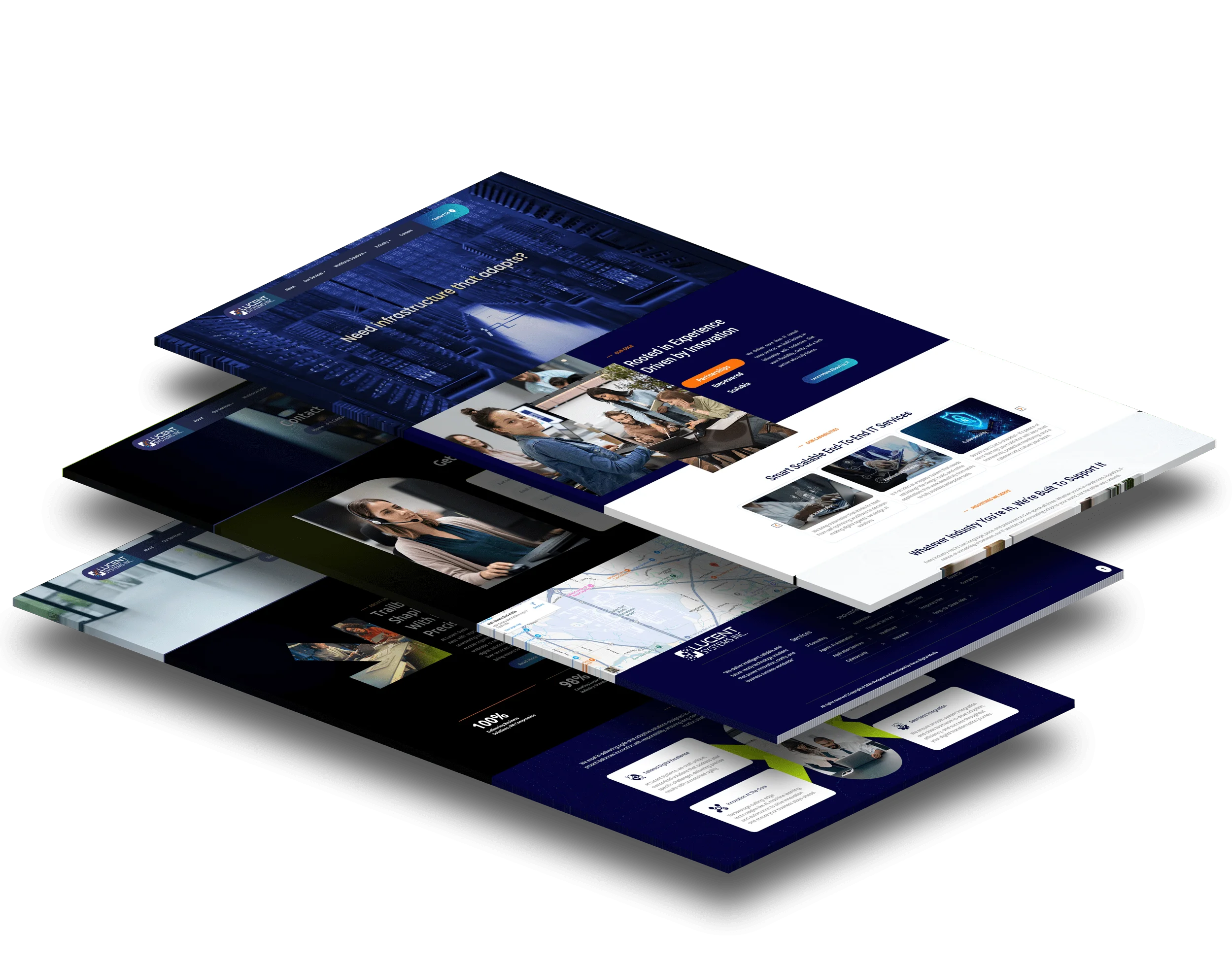 Lucent Systems website mockup previews by vdm