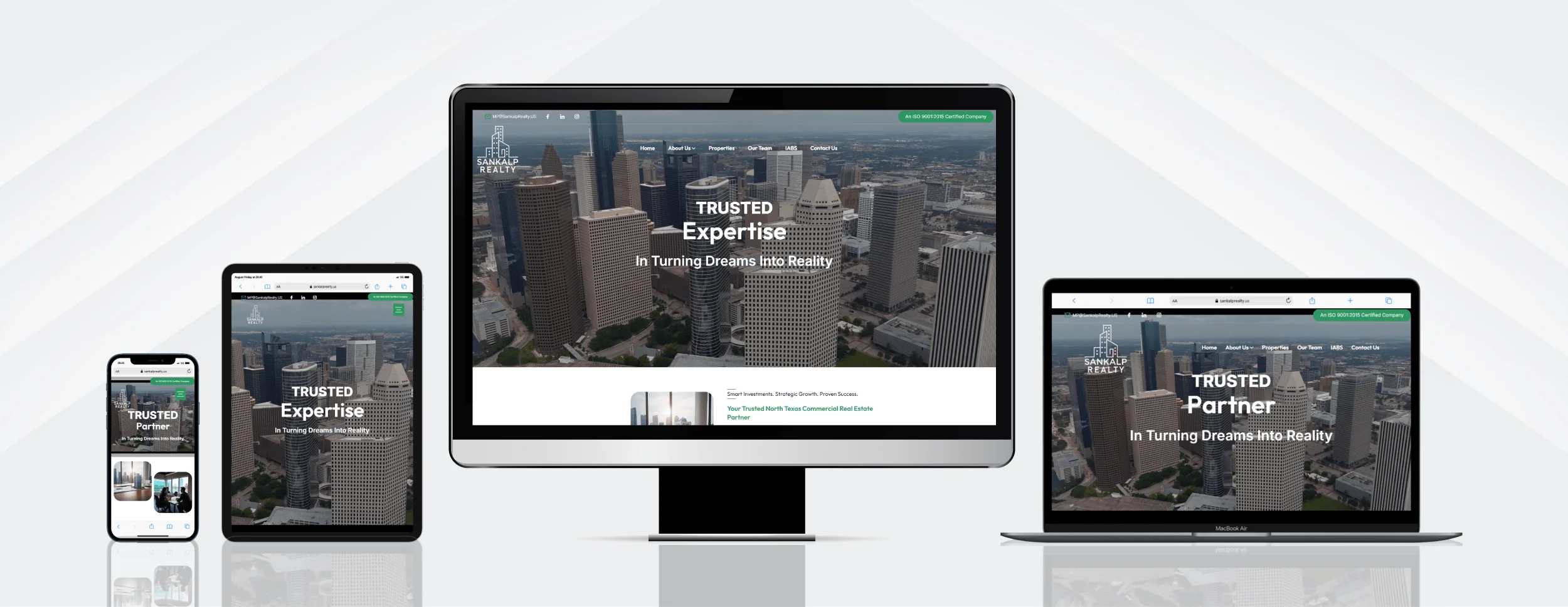 Sankalp Realty responsive website design on devices by vdm