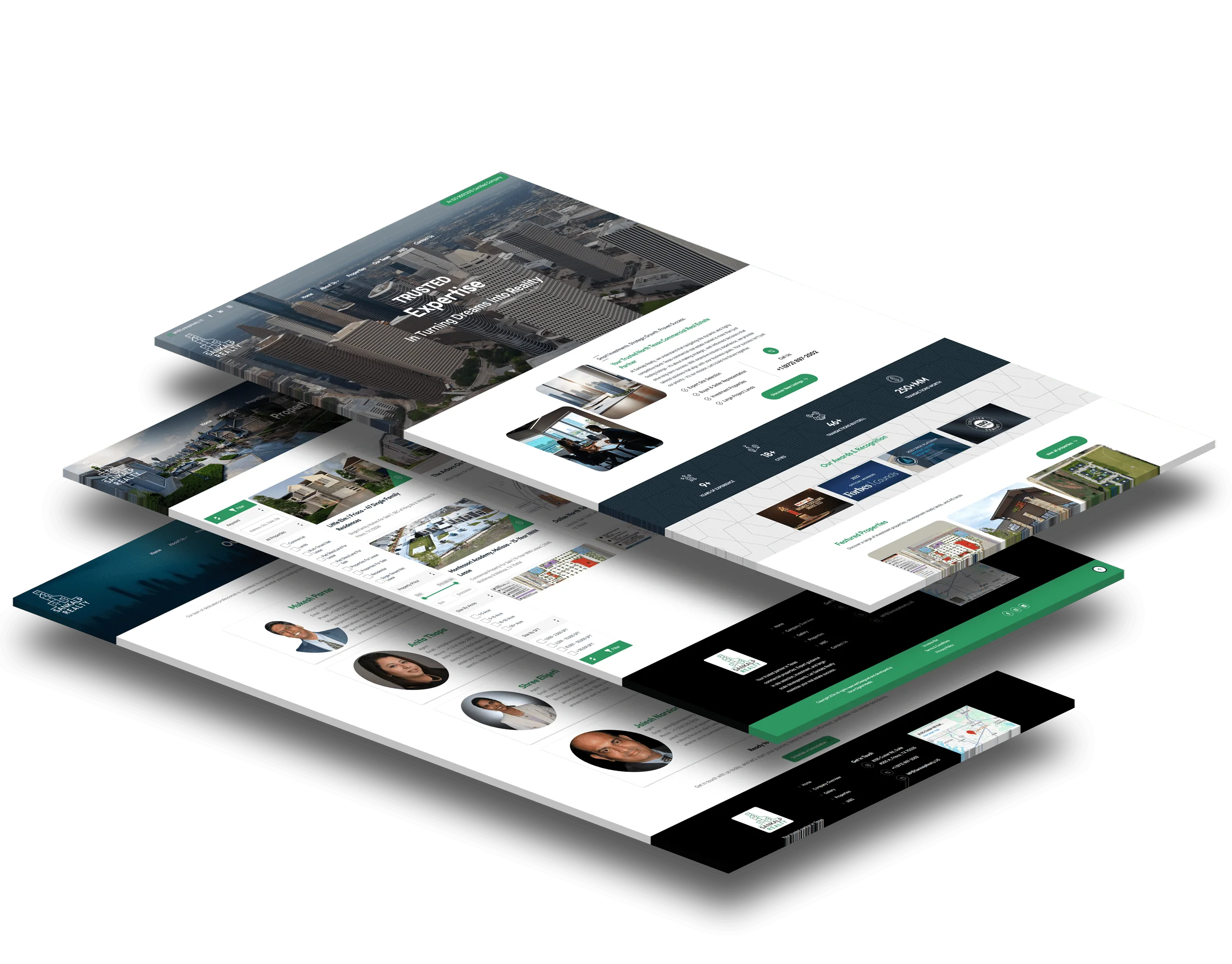 Sankalp Realty website redesign page layouts by vdm