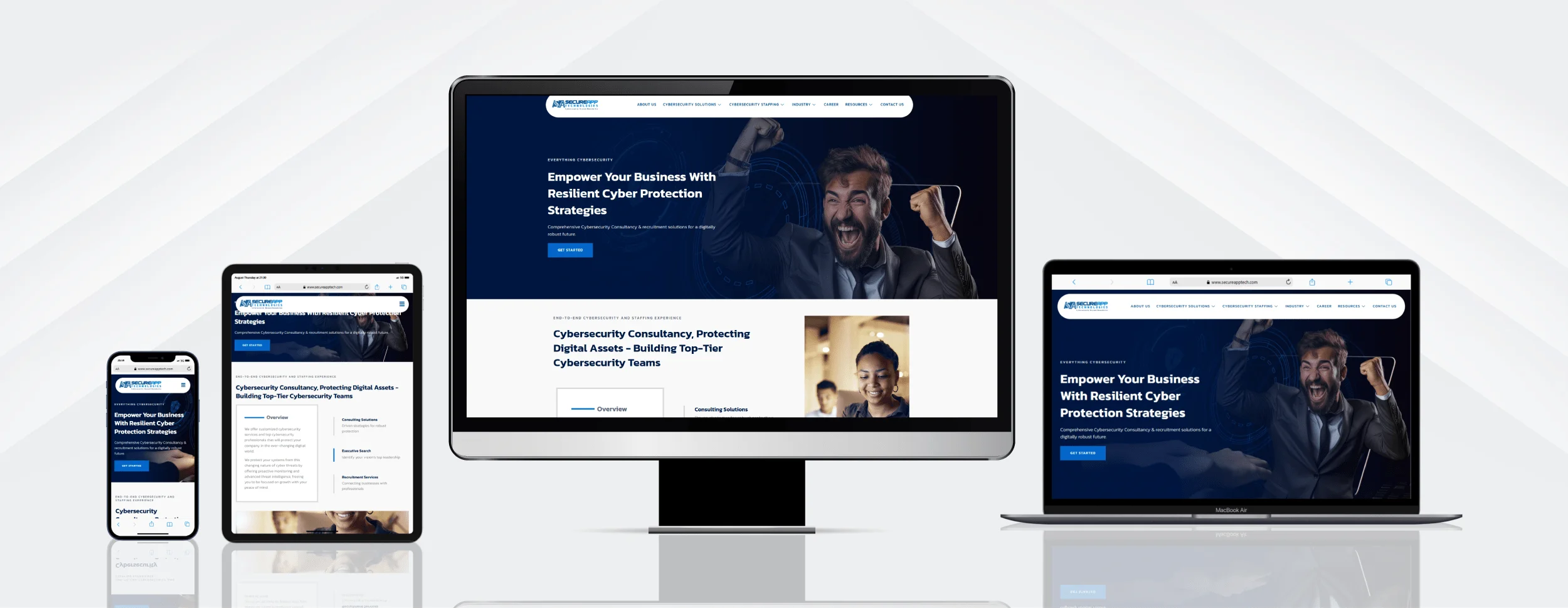 Secureapp responsive website design on devices by vdm