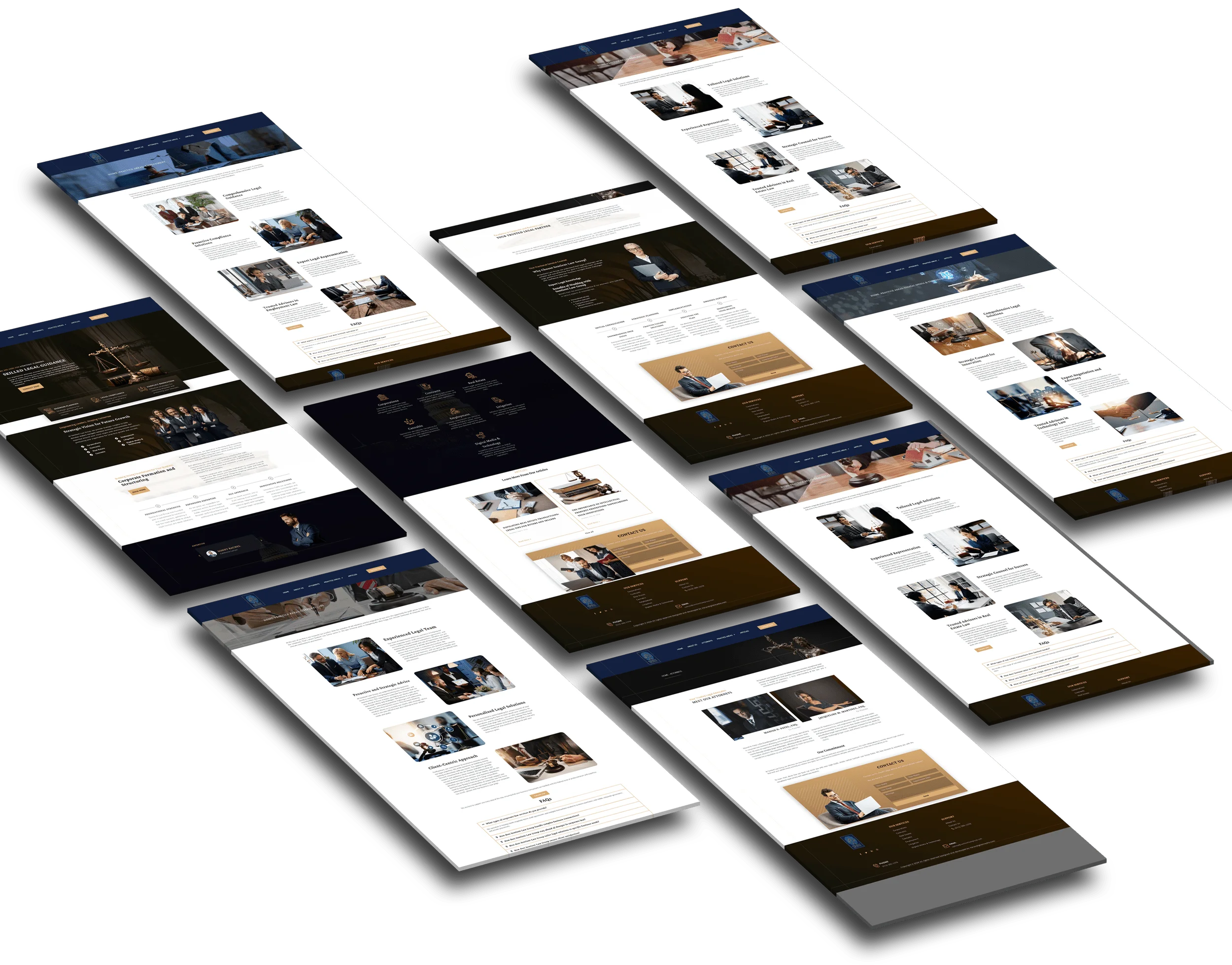 Sentient Law Group website redesign page layouts by vdm