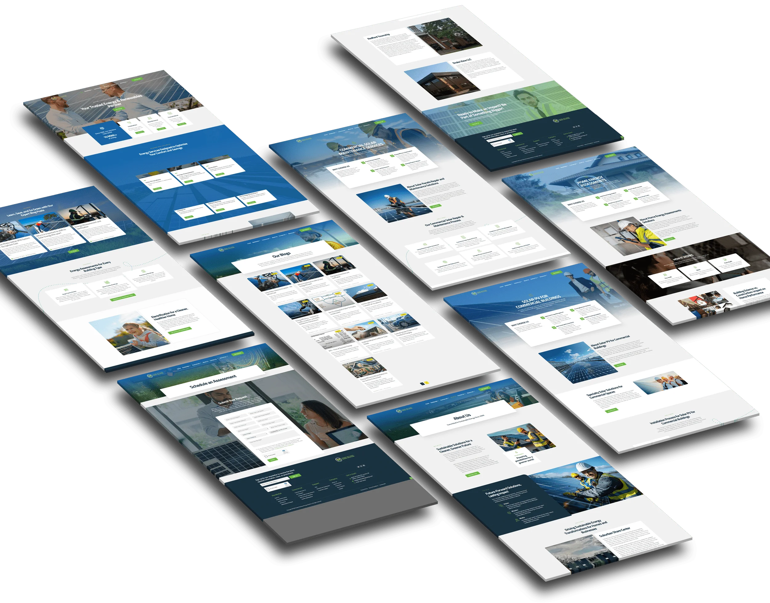 Spark Building Energy website redesign page layouts by vdm 
