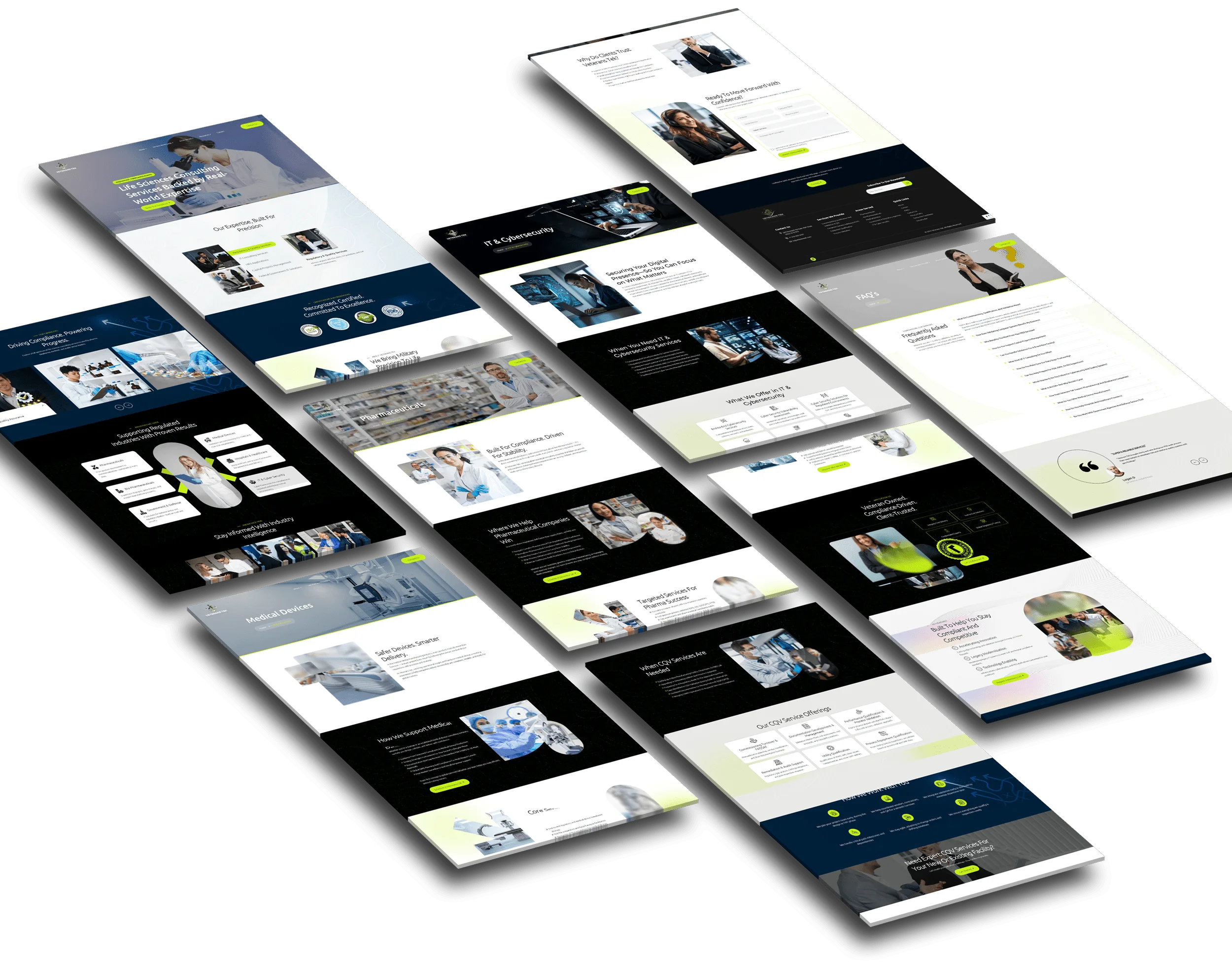 Veterans Tek website redesign page layouts by vdm